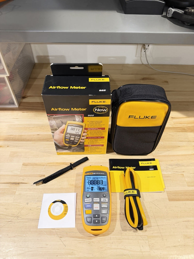 FLUKE 922 AIRFLOW METER KIT W / ACCESSORIES- SHIPS FAST (NEW SEALED)