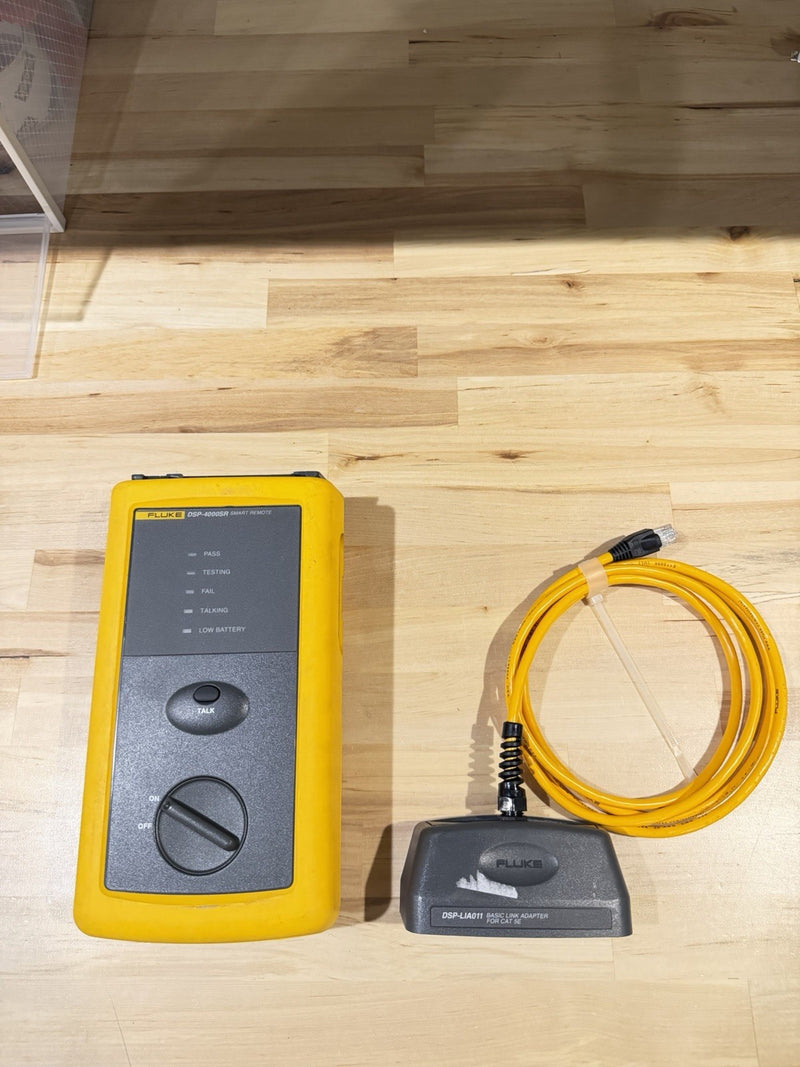 FLUKE NETWORKS DSP-4000SR SMART REMOTE WITHDSP-LIA012 ADAPTER TESTED