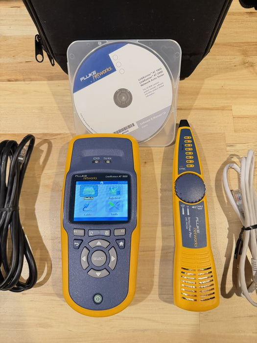 FLUKE NETWORKS LRAT-1000 LINKRUNNER AT-1000 AUTO TESTER W INTELLITONE PROBE 200