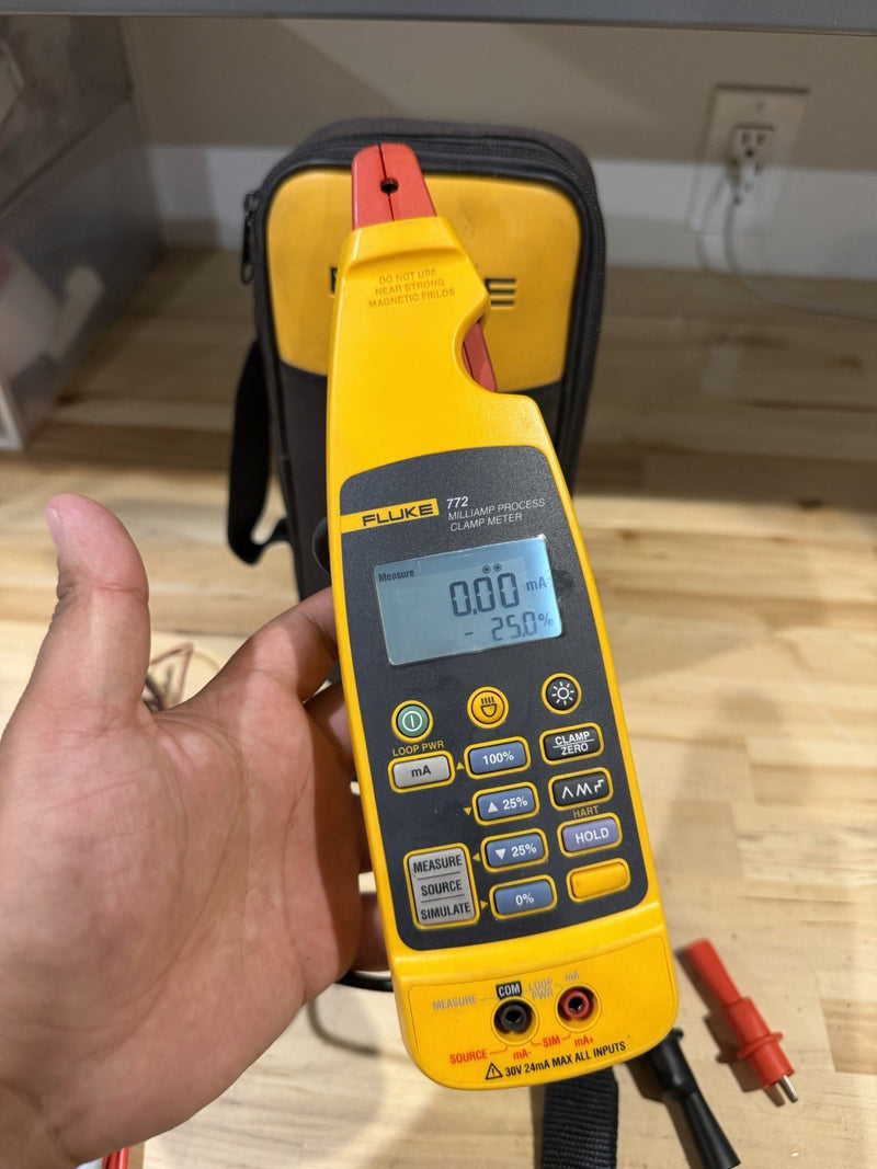 FLUKE 772 MILLIAMP PROCESS CLAMP W/ LEADS & CLIPS TESTED