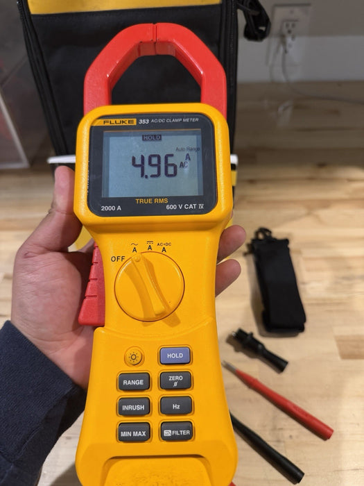 FLUKE 353 AC/DC CLAMP METER W/ LEADS & BAG (TESTED) SHIPS FAST