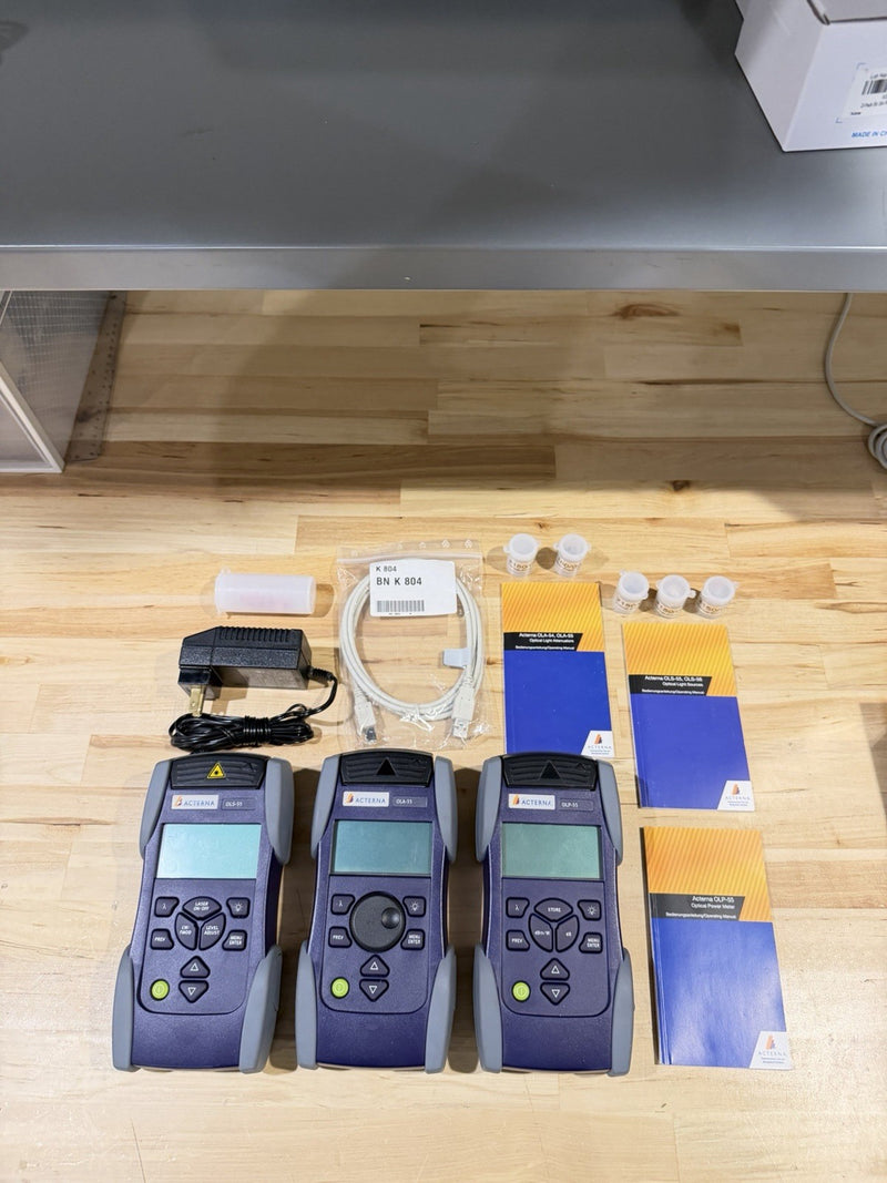 ACTERNA MK-3S OPTICAL TEST KIT OLA-55/OLS-55/OLP-55 WITH6 FRONT SHELLS/AC ADAPTERS