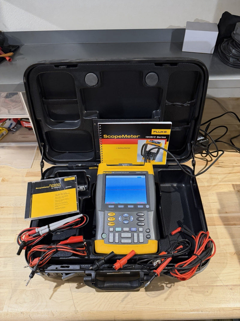FLIKE 199C 200MHZ 2.5GS/s SCOPEMETER COLOR W/ ACCESSORIES (TESTED) SHIPS FAST