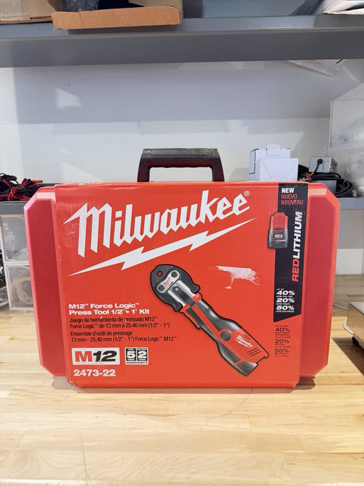 MILWAUKEE 2473-22 M12 FORCE LOGIC PRESS TOOL 1/2" - 1" KIT (NEW FACTORY SEALED)