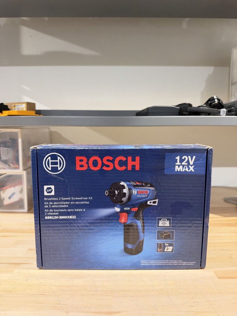 BOSCH GSR12V-300HXB22 BRUSHLESS 2 SPEED SCREWDRIVER KIT (NEW SEALED)