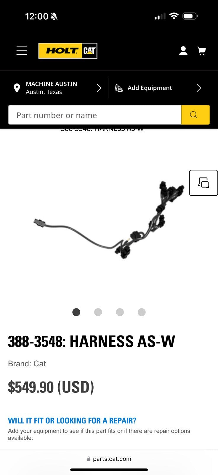 CAT 388-3548 HARNESS AS-W