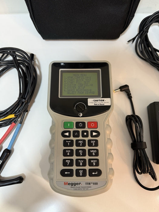 MEGGER TTR100 SINGLE PHASE TRANSFORMER TURN RATIO TEST SET TESTED