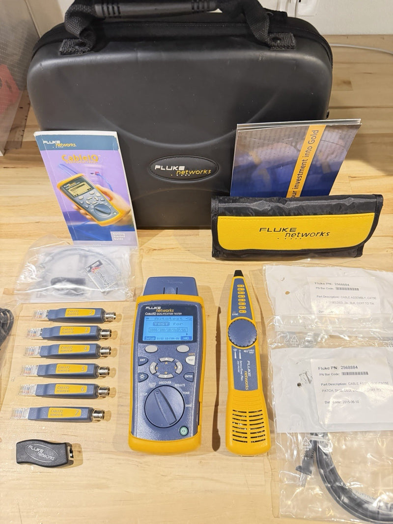 FLUKE NETWORKS CABLE IQ QUALIFICATION TESTER KIT TESTED