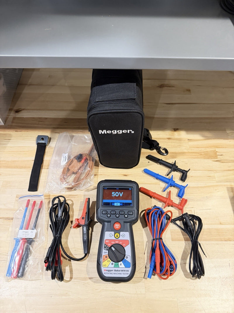 MEGGER MTR105 ROTATING MACHINE TESTER W/ ACCESSORIES (TESTED) FREE SHIPPING