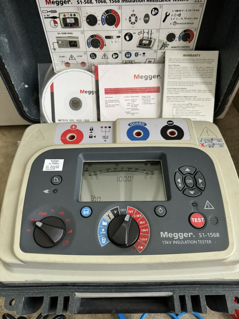 MEGGEE S1-1568 15KV INSULATION RESISTANCE TETSER WITH LEADS