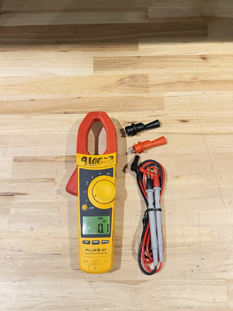 FLUKE 337 TRUE RMS AC/DC CLAMP METER W /LEADS & BAG - FREE SHIPPING