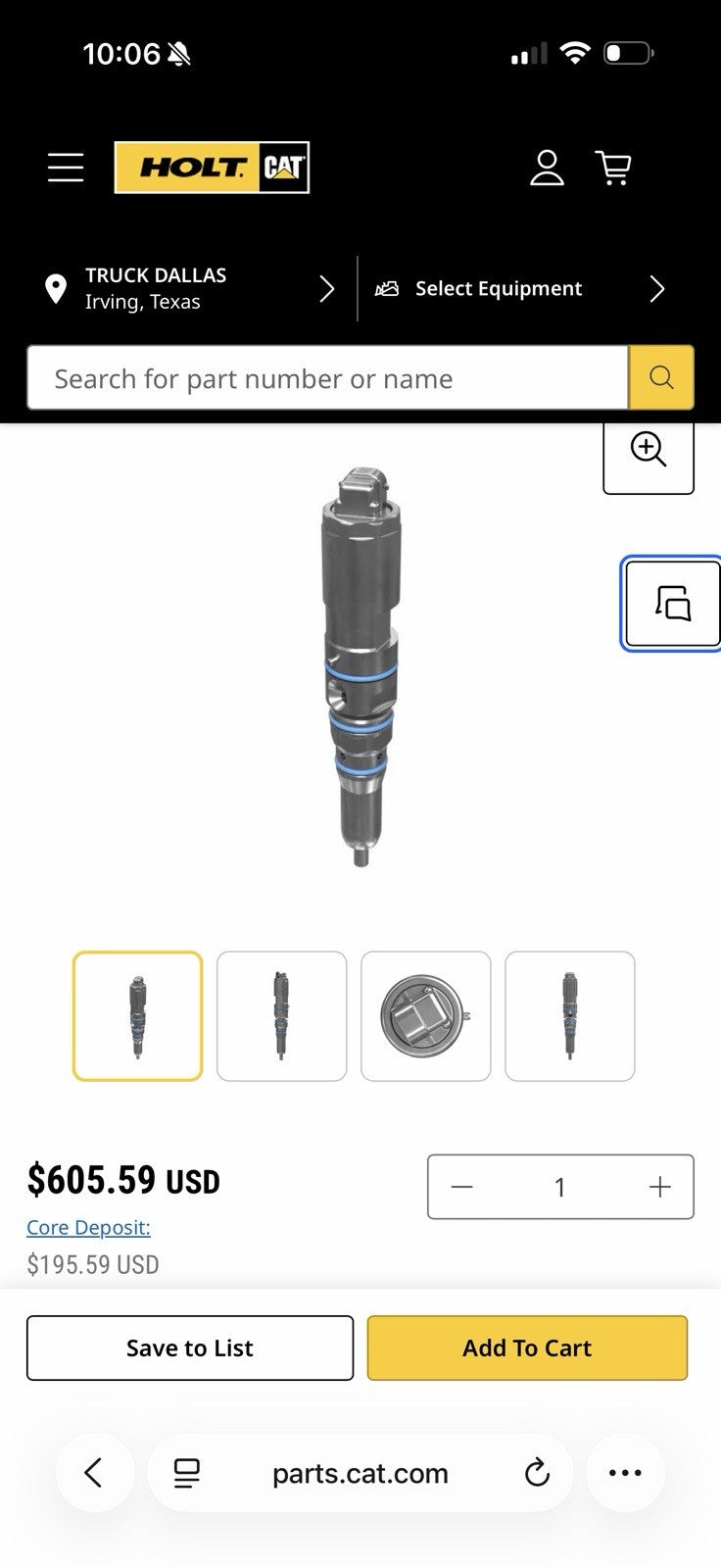 CAT 20R-5075 DIESEL INJECTOR