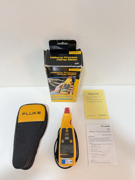 FLUKE 771 MILLIAMP PROCESS CLAMP METER WITH BAG & MANUALS