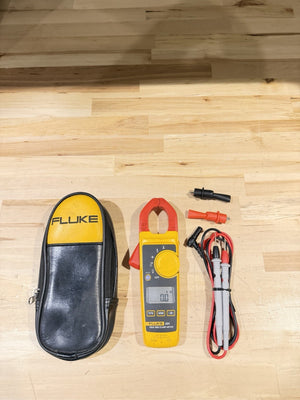 FLUKE 324 TRUE-RMS CLAMP METER W/ LEADS & CASE - SHIPS FAST