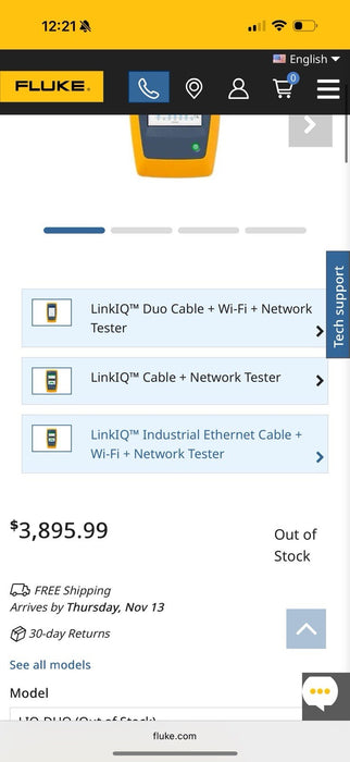 FLUKE NETWORKS LINKIQ-DUO WIFI NETWORKS TESTER MFD 2025