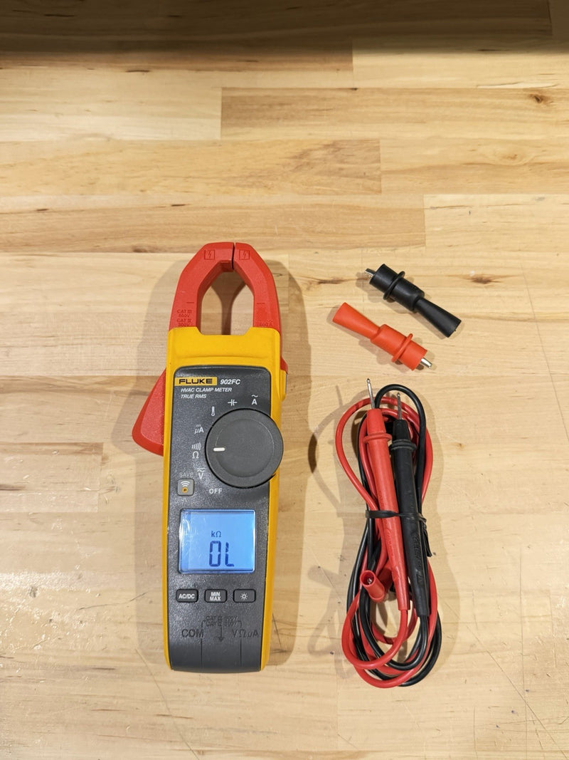FLUKE 902 FC HVAC CLAMP METER TRUE RMS W / LEADS & CLIPS - SHIPS FAST