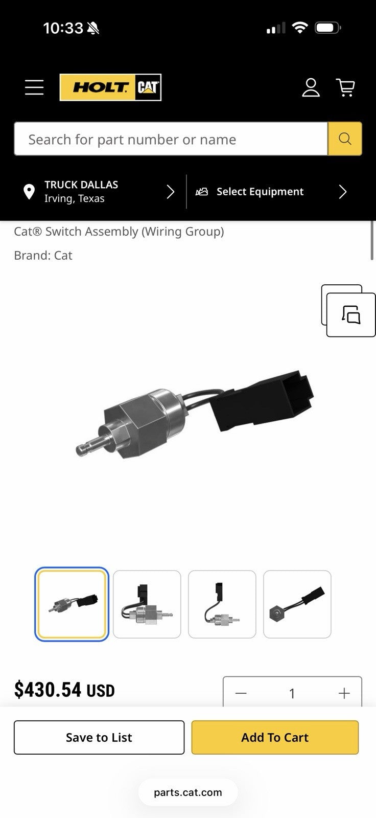 CAT 244-5728 SWITCH ASSEMBLY