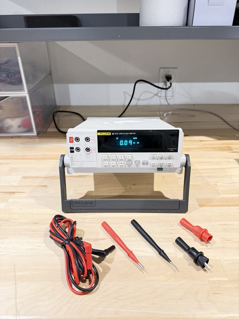 FLUKE 45 DUAL DISPLAY MULTIMETER WITH LEADS & CLIPS TESTED