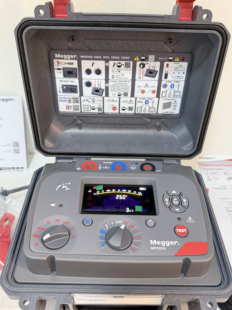 MEGGER MIT525-2 5KV ADVANCED INSULATION TESTER CALIBRATED 2025/2026