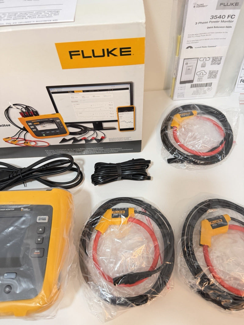 FLUKE 3540 FC 3-PHASE POWER MONITOR KIT (CALIBRATED 2027) FREE SHIPPING