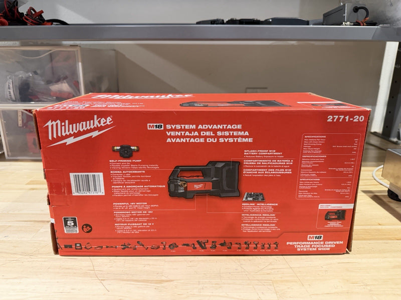 MILWAUKEE 2771-20 M18 TRANSFER PUMO NEW IN BOX (SHIPS FAST) NEW SEALED