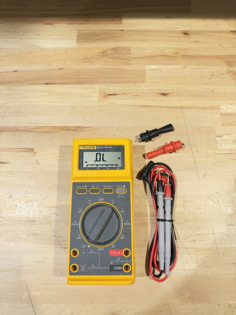 FLUKE 27 MULTIMETER W/ LEADS & CLIPS (TESTED) SHIPS FAST