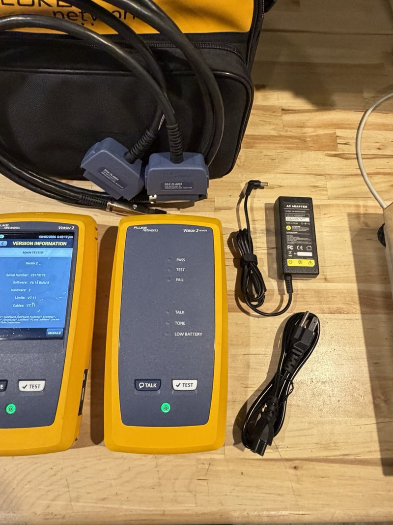 FLUKE NETWORKS DSX2-5000 2 CAT6 CAT6A LAN CABLE CERTIFIER TESTER CALIBRATED 2026