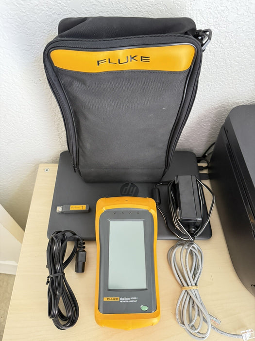 FLUKE ONETOUCH SERIES II NETWORK ASSISTANT ANALYZER WCASE & CABLES