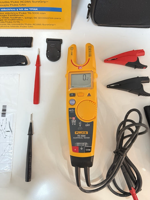 FLUKE T6-1000 ELECTRICAL TESTER WITH TPAK-HT6 AC285 KIT