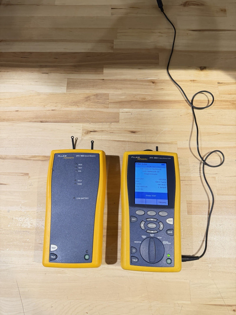FLUKE NETWORKS DTX-1800 DTX CABLE ANALYZER & DTX-REMOTE (TESTED) - FREE SHIPPING