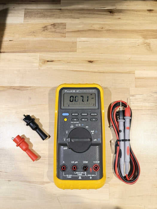 FLUKE 87 TRUE RMS MULTIMETER W/LEADS & CLIPS - SHIPS FAST