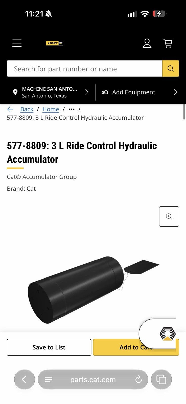 CAT 577-8809 ACCUMULATOR (NEW SEALED) - GENUINE OEM SHIPS FAST