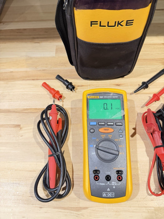 FLUKE 1507 INSULATION MULTIMETER W/ LEADS & CLIPS - SHIPS FAST