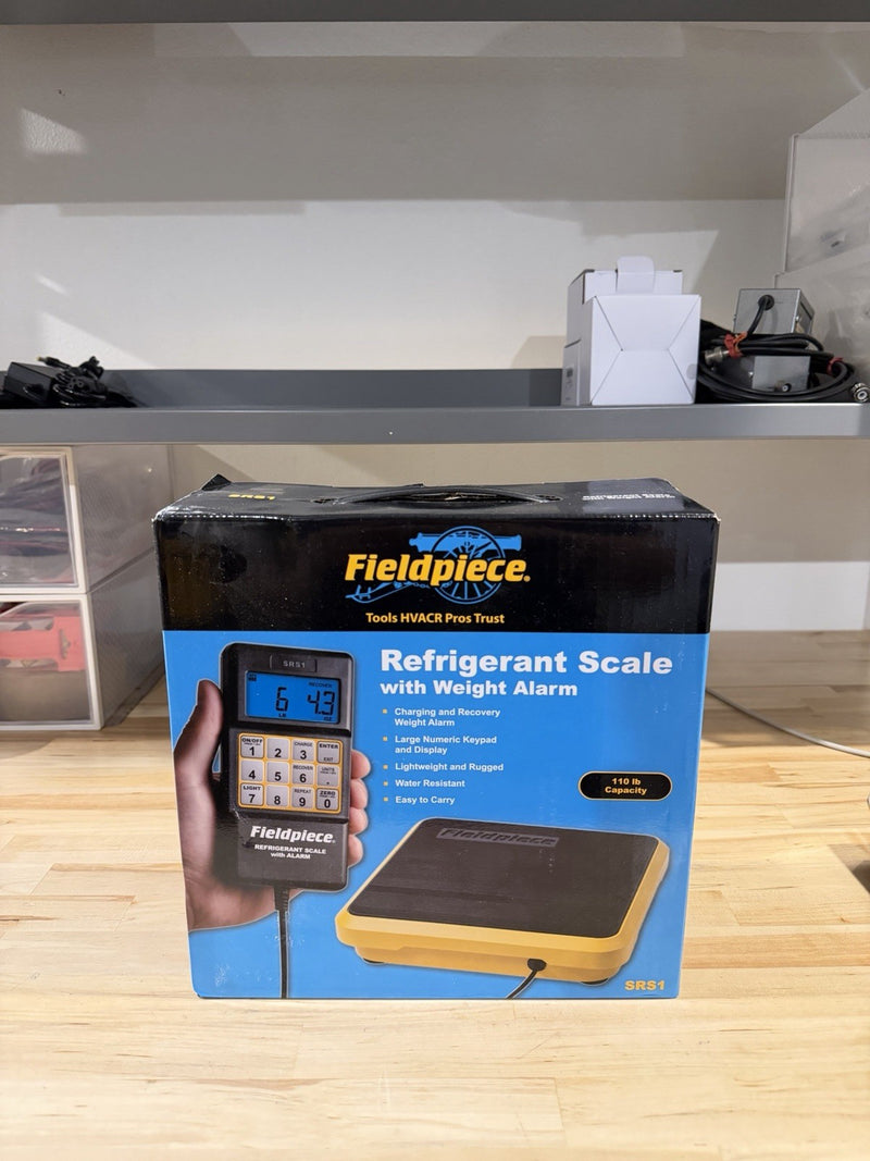FIELDPIECE SRS1 REFRIGERANT SCALE WITH WEIGHT ALARM & CASE 110LB CAPACITY
