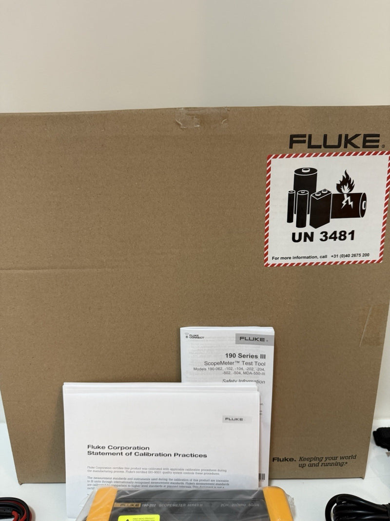 FLUKE 190-202-III 2CH 200MHZ 5GSS SCOPEMETER CALIBRATED 2024