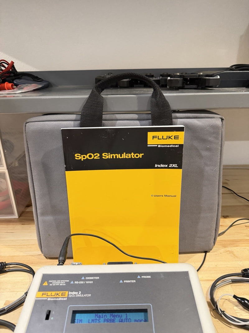 FLUKE INDEX 2 SPO2 SIMULATOR W/ ACCESSORIES (TESTED) SHIPS FREE