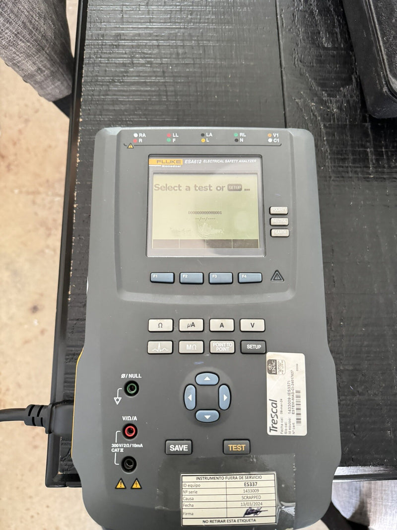 FLUKE BIOMEDICAL ESA612 230V EU ELECTRICAL SAFETY ANALIZER CALIBRATED 2024