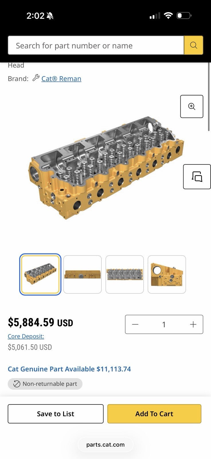 CAT 20R-2648 CYLINDER HEAD ASSEMBLY KIT