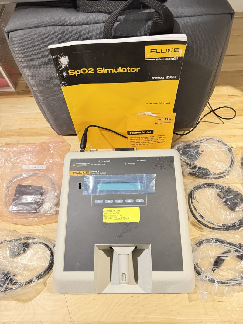 FLUKE INDEX 2 SPO2 SIMULATOR W/ ACCESSORIES (TESTED) SHIPS FREE