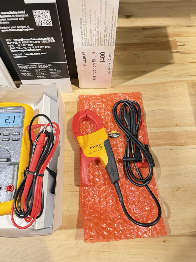 FLUKE 87V/IMSK INDUSTRIAL MULTIMETER SERVICE KIT WITH I400 AC CURRENT CLAMP