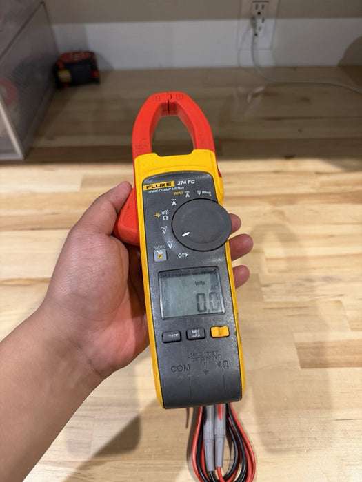 FLUKE 374 FC TRMS CLAMP METER W/ LEADS & CLIPS (TESTED) SHIPS FAST