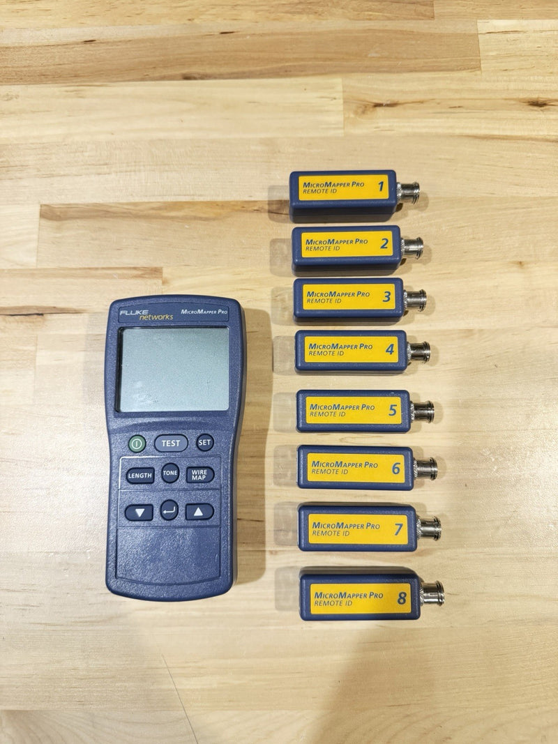FLUKE NETWORKS MICROMAPPER PRO WITH REMOTE ID #1-8 TESTED