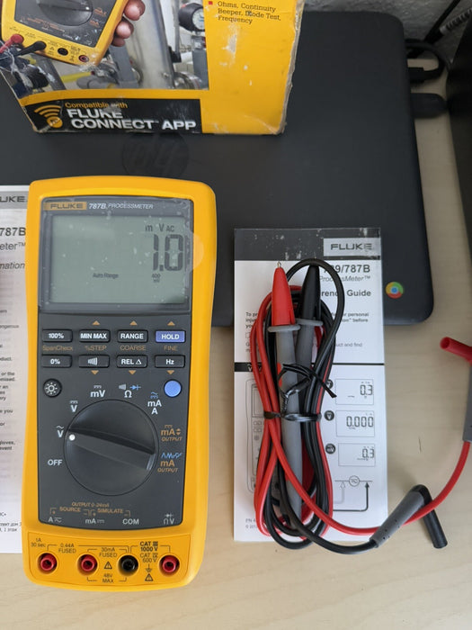 FLUKE 787B PROCESSMETER W/ ACCESSORIES & LEADS - FREE SHIPPING
