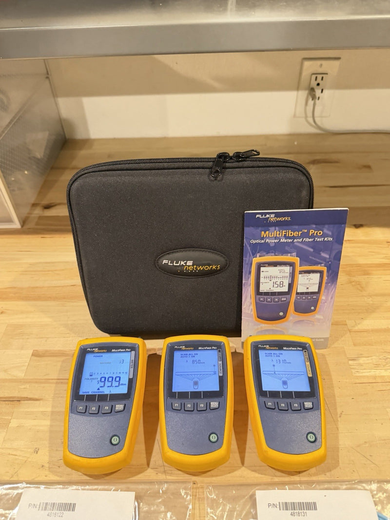 FLUKE NETWORKS MFTK MM-850/SM-1310 MULTIFIBER PRO MPO FIBER LOSS TEST KIT TESTED