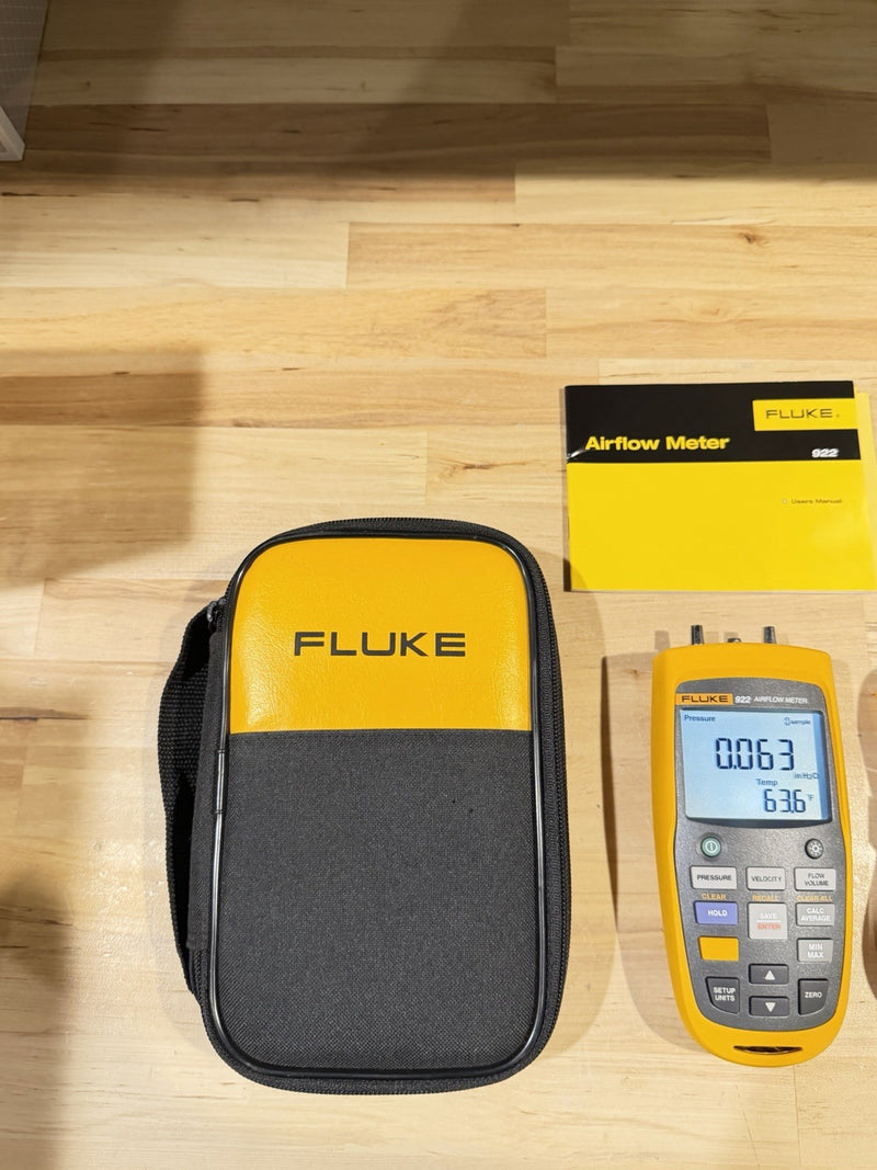FLUKE 922 AIRFLOW METER WITH ACCESSORIES