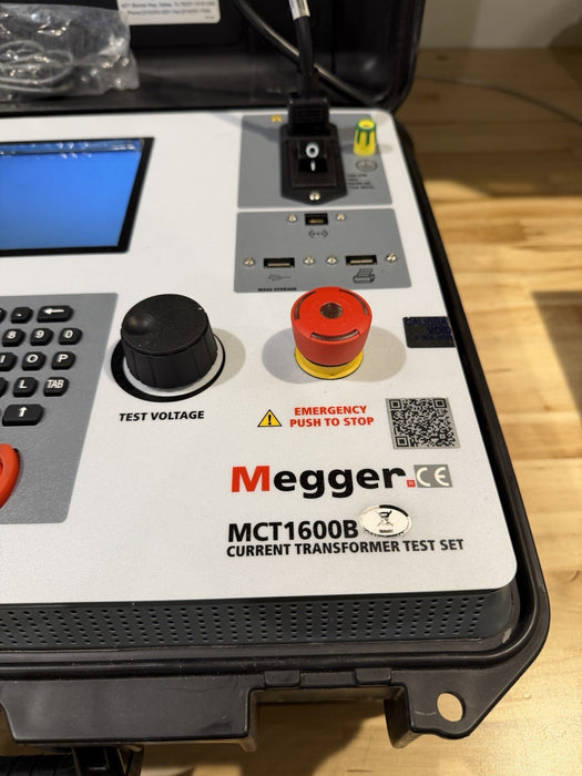 MEGGER MCT1600B CURRENT TRANSFORMER TEST SET WITH LEADS & CHARGER TESTED