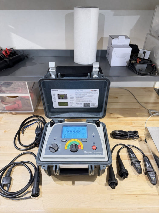 MEGGER DLRO10HD DIGITAL LOW RESISTANCE OHMETER W/ PROBES & CHARGER (TESTED)