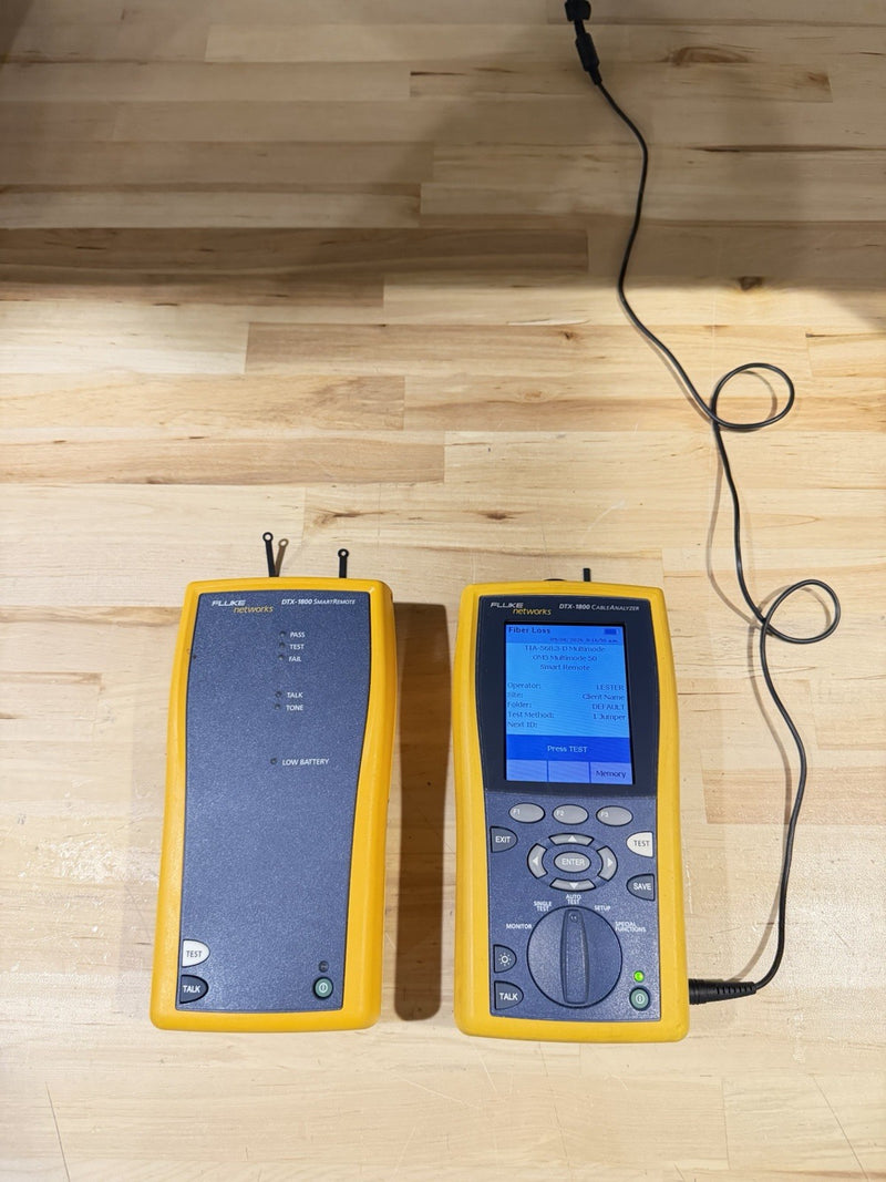 FLUKE NETWORKS DTX-1800 DTX CABLE ANALYZER & DTX-REMOTE (TESTED) - FREE SHIPPING