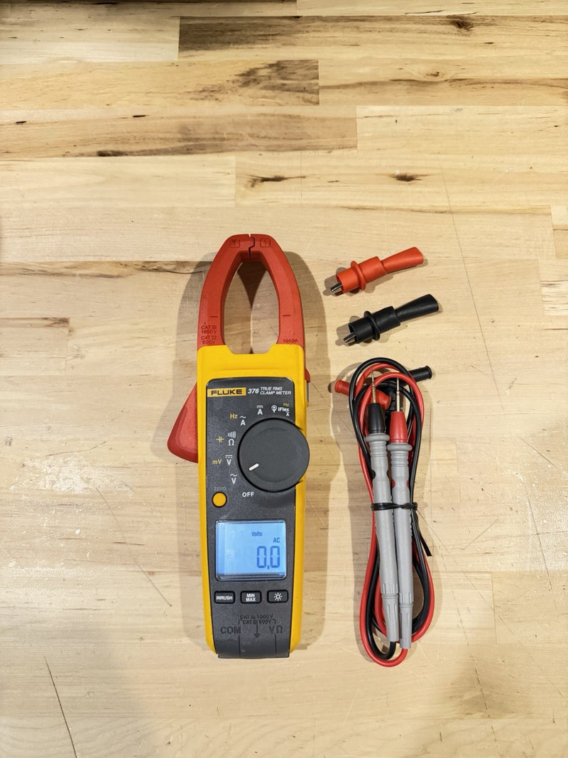 FLUKE 376 AC/DC TRUE RMS WIRELESS CLAMP METER W /LEADS & CLIPS -SHIPS FAST