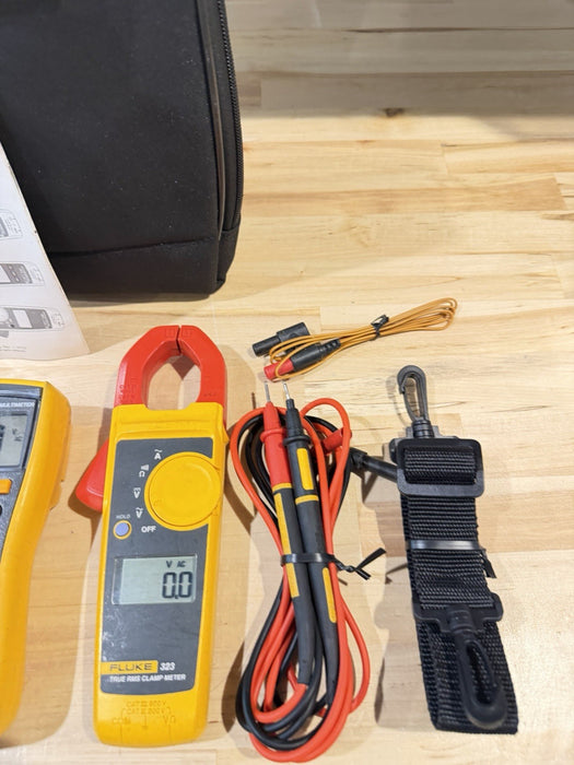FLUKE 116/323 HVAC MULTIMETER COMBO KIT W/ ACCESSORIES (TESTED) SHIPS FAST